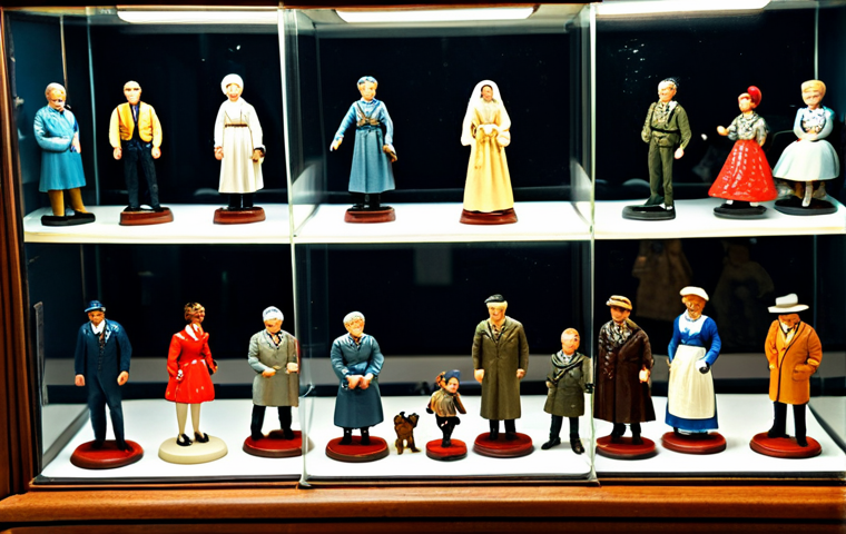 **

A vibrant display of rare figurines in a collector's glass case. The figurines are diverse, ranging from classic action figures to vintage dolls. The background shows a cozy study filled with bookshelves and vintage memorabilia. Focus on detail and lighting to highlight the unique characteristics of each figurine. fully clothed, appropriate content, safe for work, perfect anatomy, natural proportions, professional photography, high quality, professional, modest, family-friendly.

**