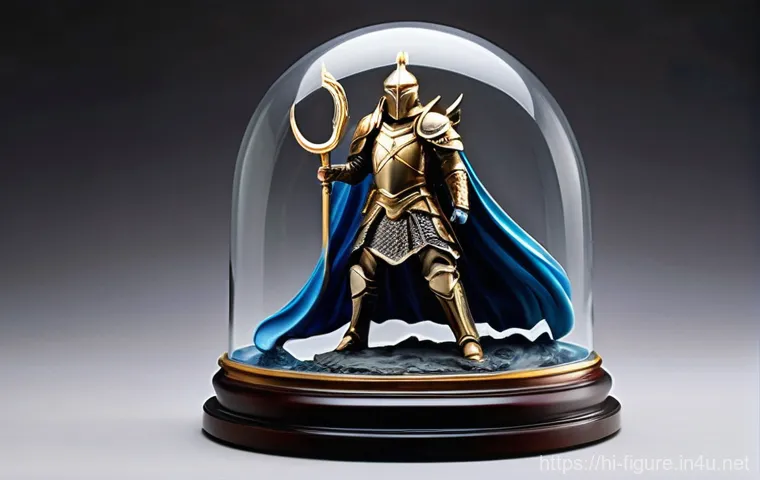 피규어의 재료에 따른 특징과 유지법 - **Prompt 1: Gentle Care for a PVC Figure**
    "A wide shot of a brightly lit, clean hobby room. A y...