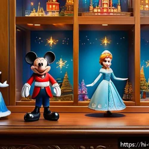 Home 17 디즈니 캐릭터 피규어 추천 - A vibrant collection display featuring classic Disney figures such as Mickey Mouse and Minnie Mouse ...