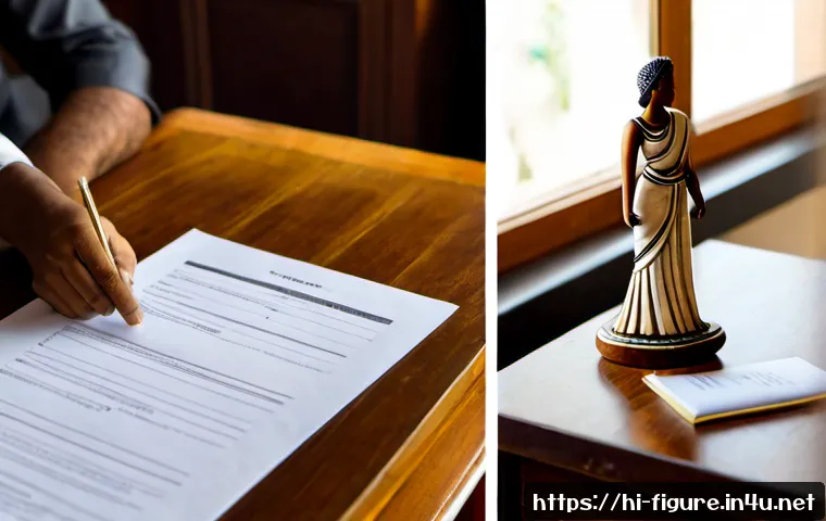 피규어에 대한 법적 저작권 이해 - Photorealistic legal consultation about figurine copyright, an Indian artisan in a modest modern stu...